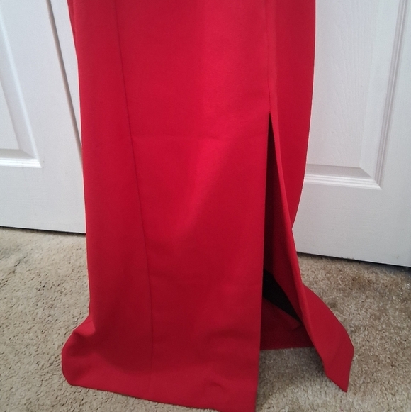 Vintage Positive Attitude NWOT Cherry Red Long Dress With Front Slit   Size 12 - Picture 2 of 13